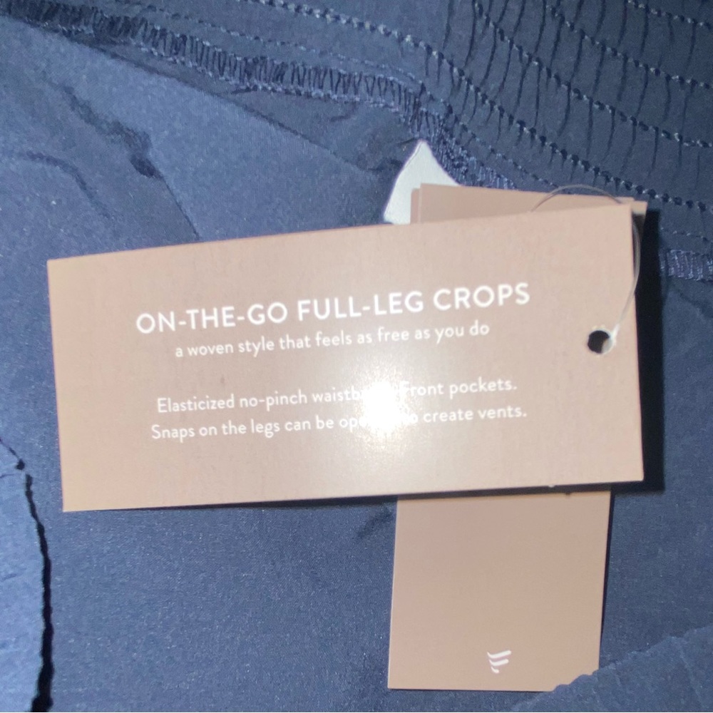 J Jill Fit NEW Wide Leg Crop Pants Flat Front navy blue size Medium Petite MP - Picture 7 of 8